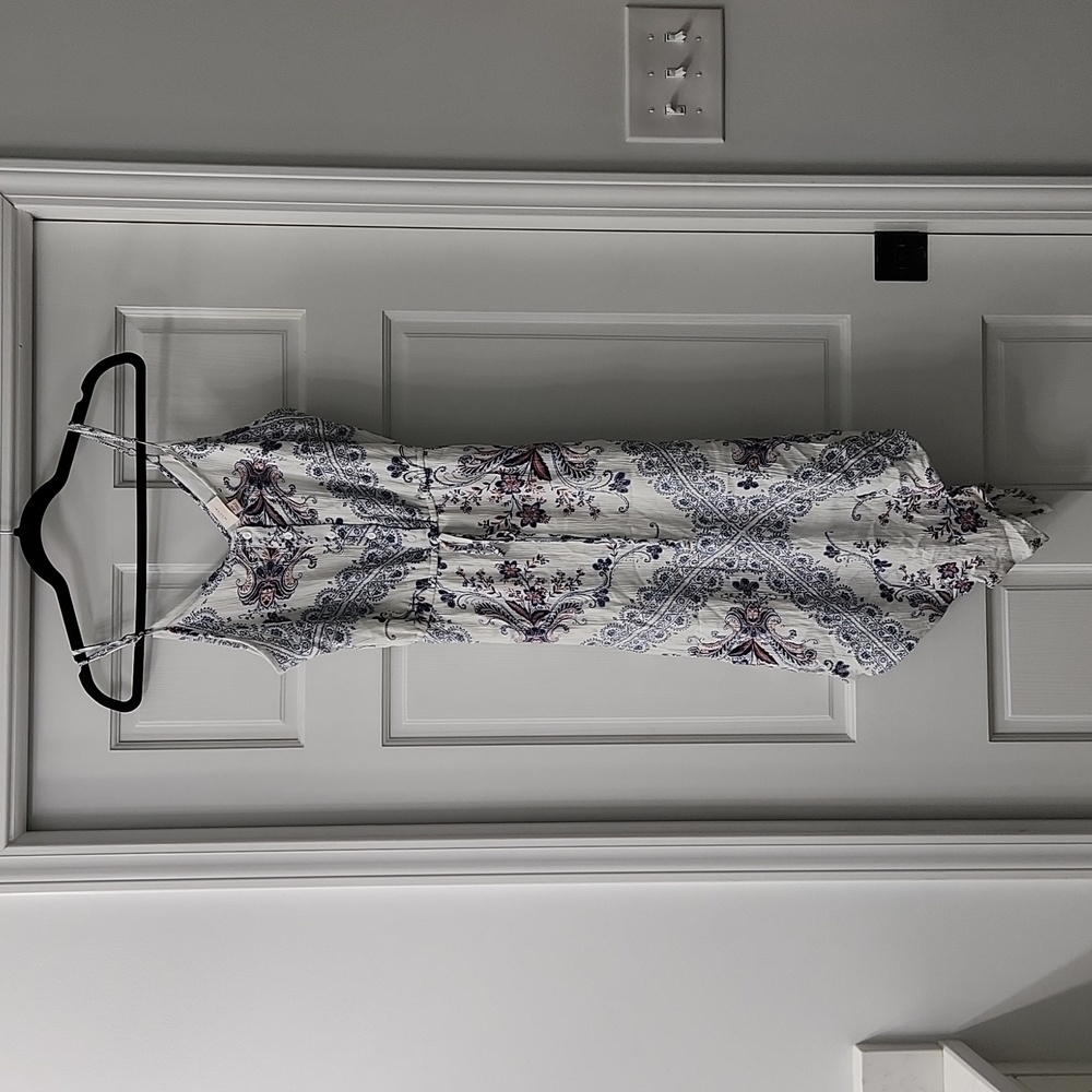 Knox rose, white and blue dress, xs